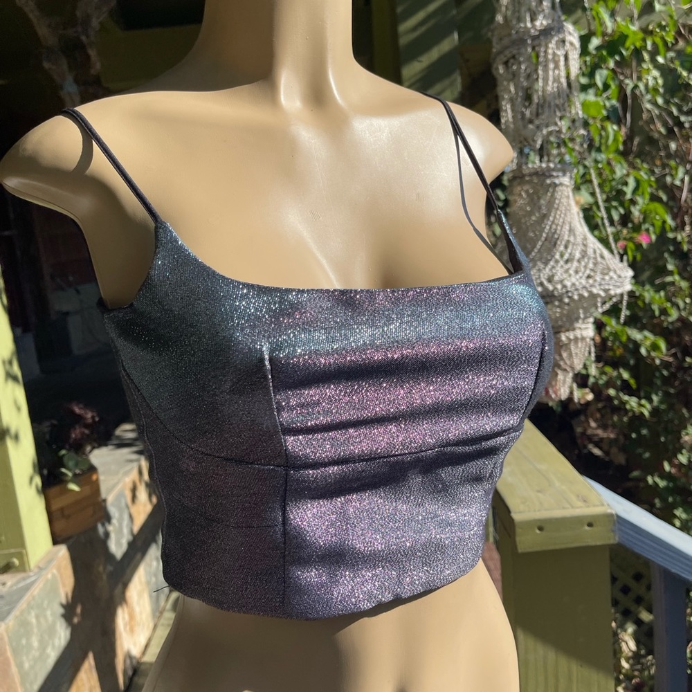 NWOT GORGEOUS holographic sparkly crop top